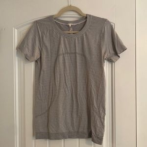 Black and White Striped Athletic Shirt